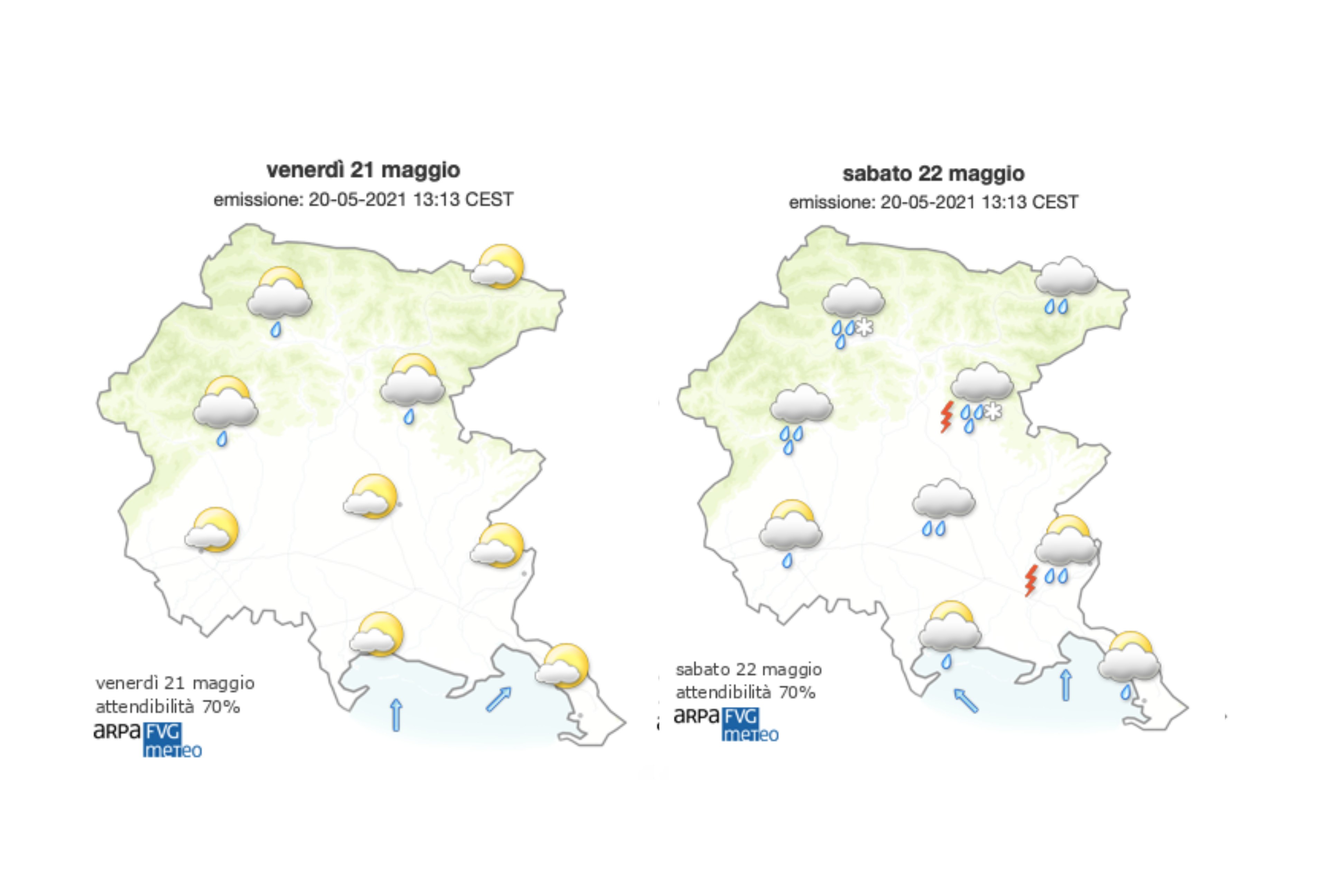 Cielo coperto sul Goriziano, lo spettro della pioggia sul weekend